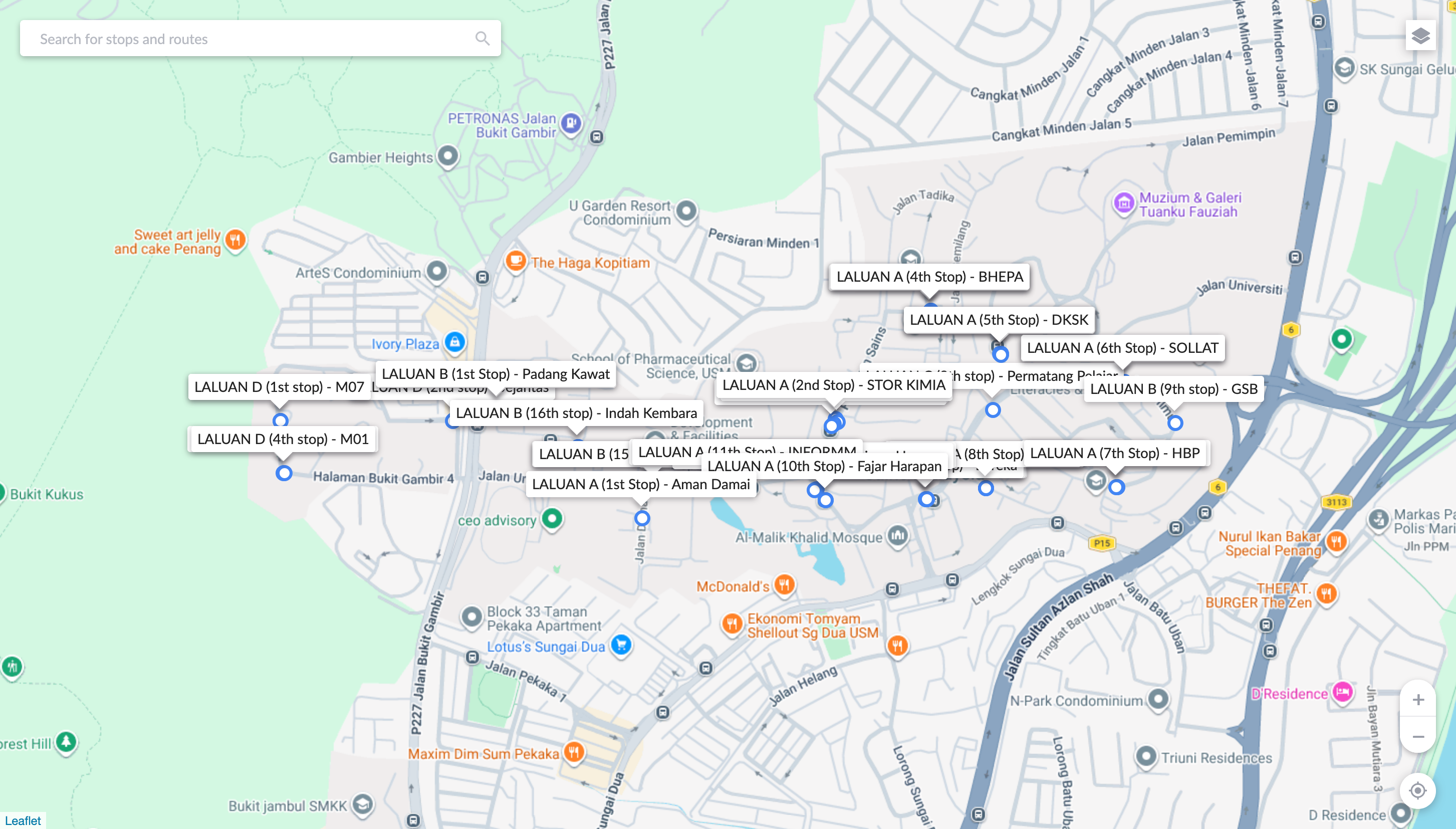Screenshot of the old ActiveRoute locator showing poor UX